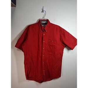 VTG Larro Button Up Shirt Y2K Casual Short Sleeve Cotton Red Men's Size Large